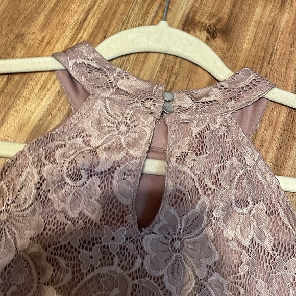 Cable & Gauge women’s blouse Large shirt dusty rose pink lace halter floral top - Picture 6 of 8